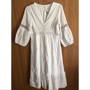 Anthropologie Ebba White Eyelet and Lace Dress